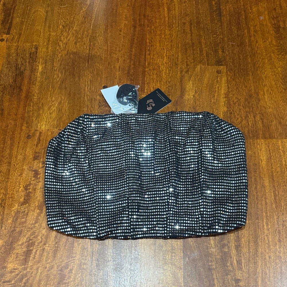 NWT Sexy Sincerely Jules Black Sequin Corset-Type Crop Top